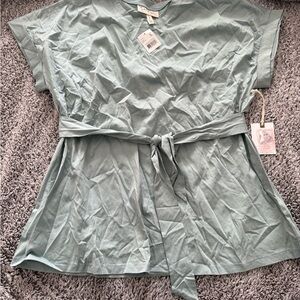 Jessica Simpson Maternity Light Blue Belted Blouse